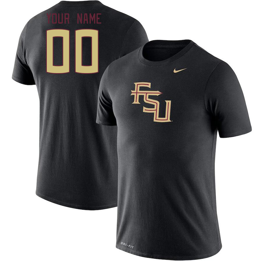 Custom Florida State Seminoles Name And Number College Tshirt-Black - Click Image to Close